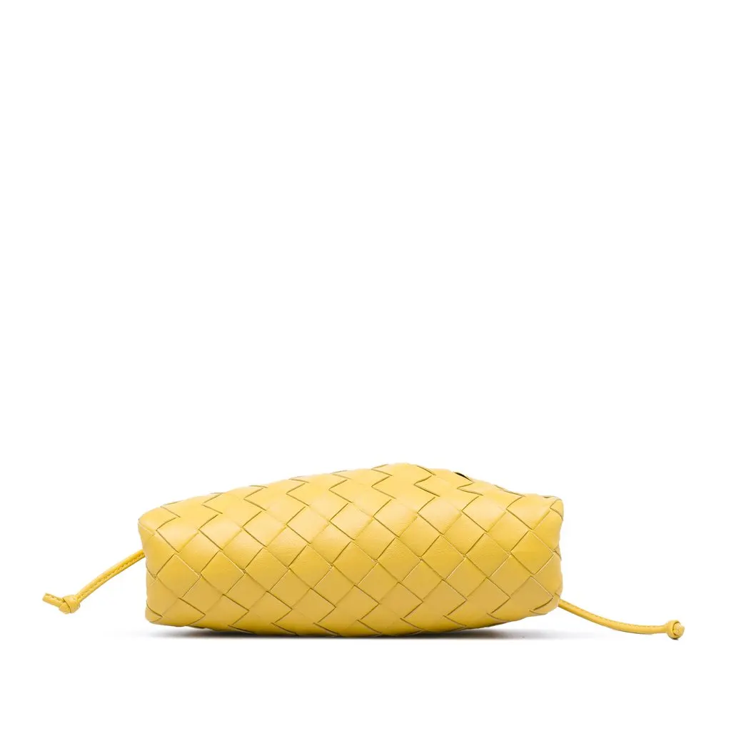 Bottega Veneta Nappa Intrecciato The Mini Pouch Crossbody Yellow Leather Very good - Inside View