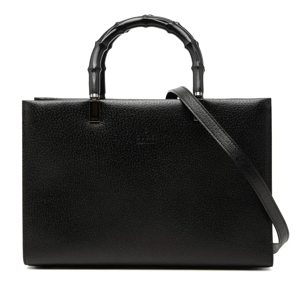 Gucci Leather Cinghiale Bamboo Tote