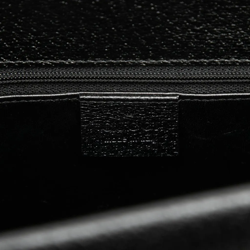Gucci Leather Cinghiale Bamboo Tote Black Leather Very good - Box View