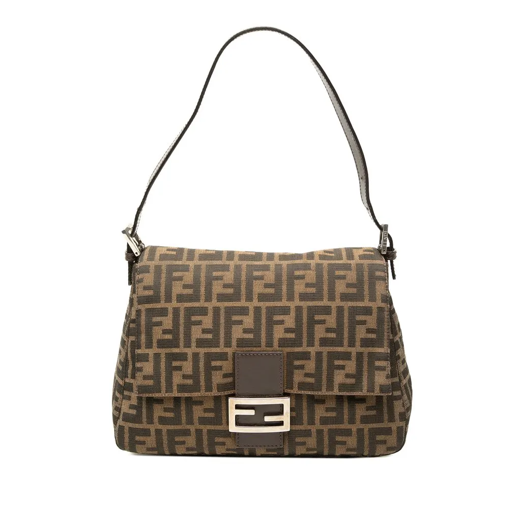 Fendi Zucca Canvas Mamma Forever Brown Canvas Good - Front View