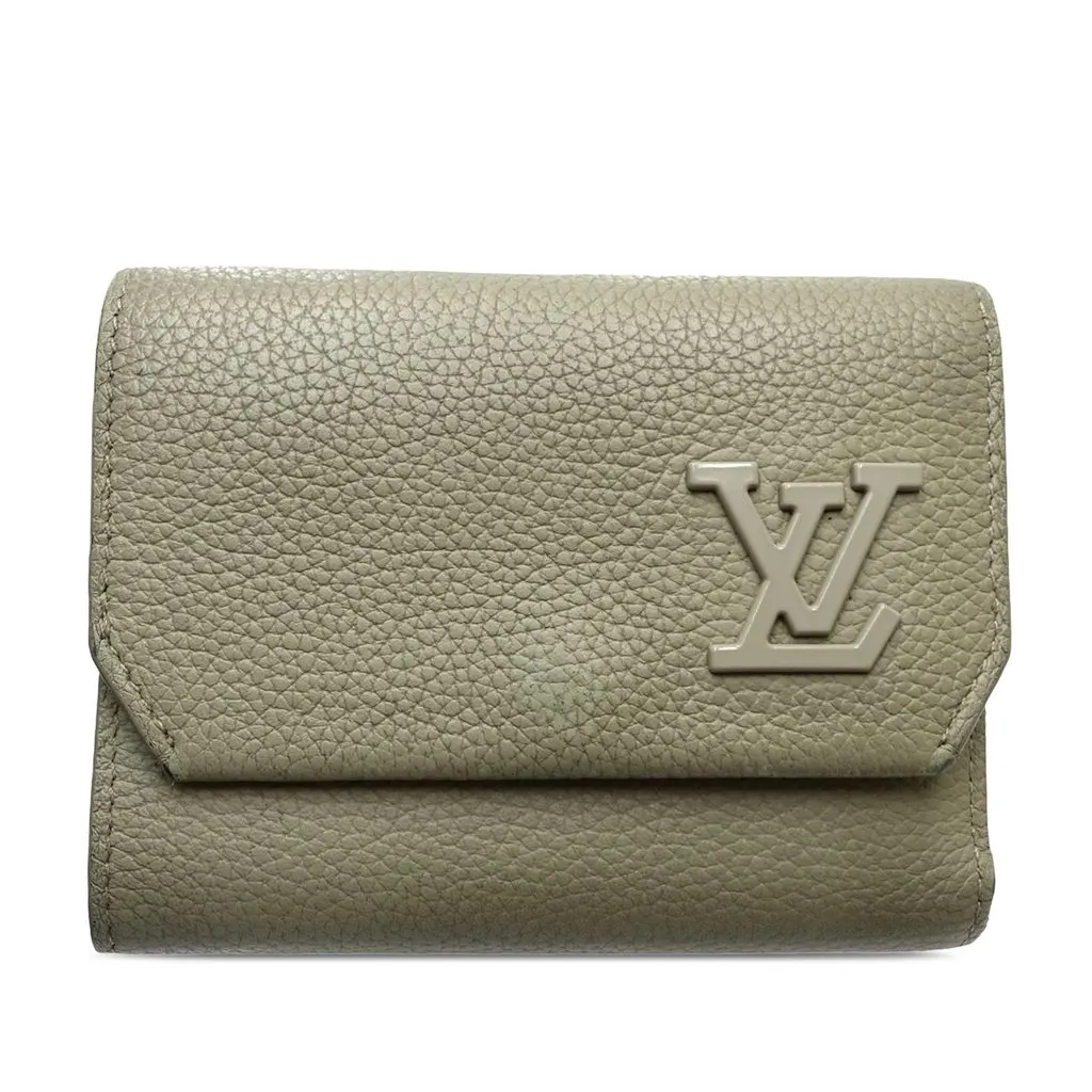 Louis Vuitton Aerogram Pilot Trifold Wallet Grey Leather Very good - Front View
