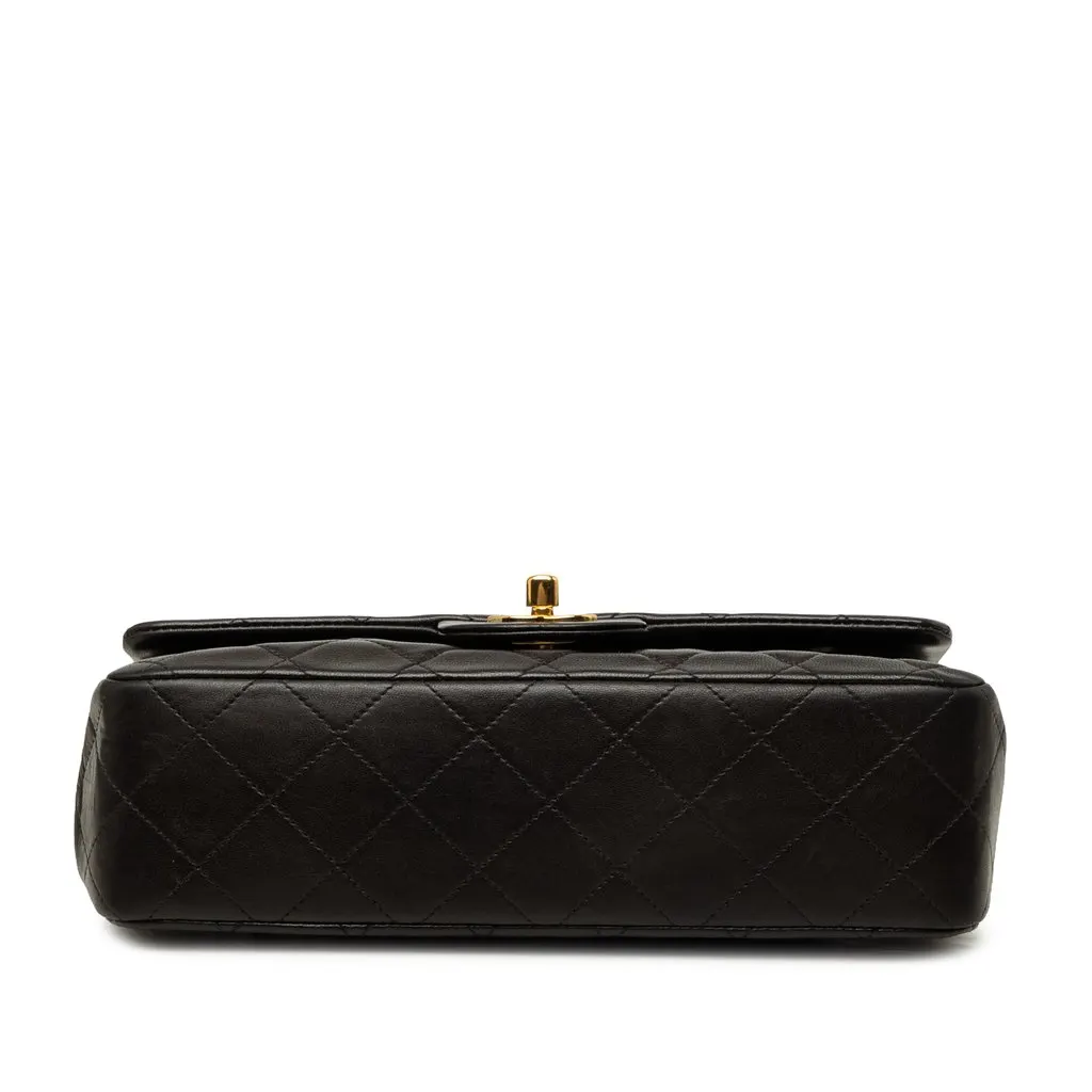 Chanel Medium Classic Lambskin Double Flap Black Leather Good - Inside View