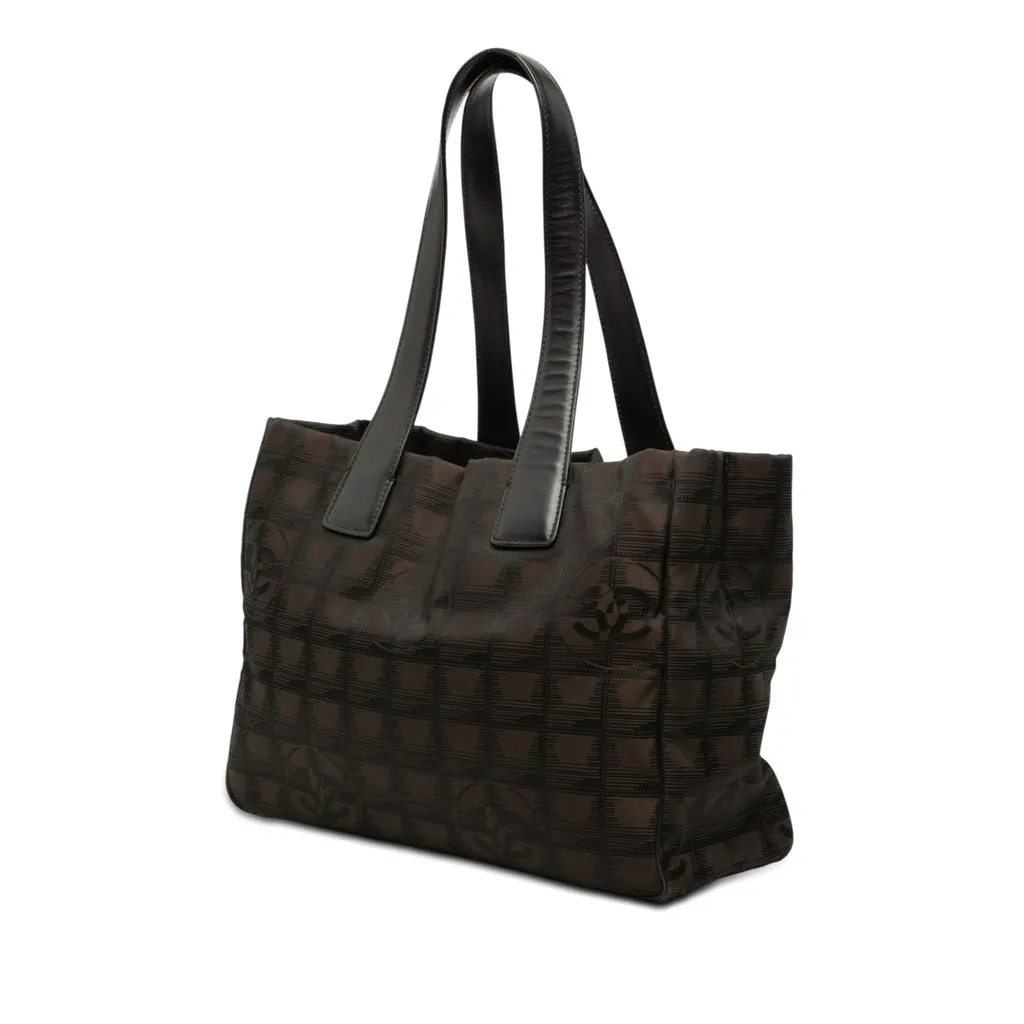 Chanel New Travel Line Nylon Tote Brown Very good - Back View