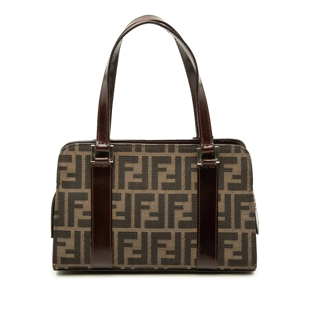 Fendi Zucca Canvas Handbag Brown Canvas Good - Front View