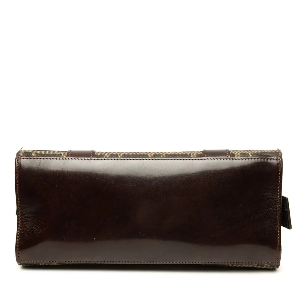 Fendi Zucca Canvas Handbag Brown Canvas Good - Inside View