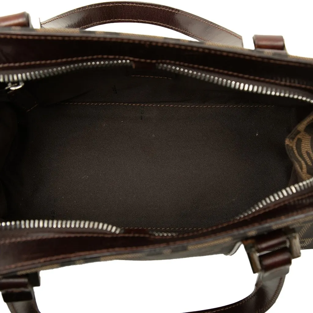 Fendi Zucca Canvas Handbag Brown Canvas Good - Model View