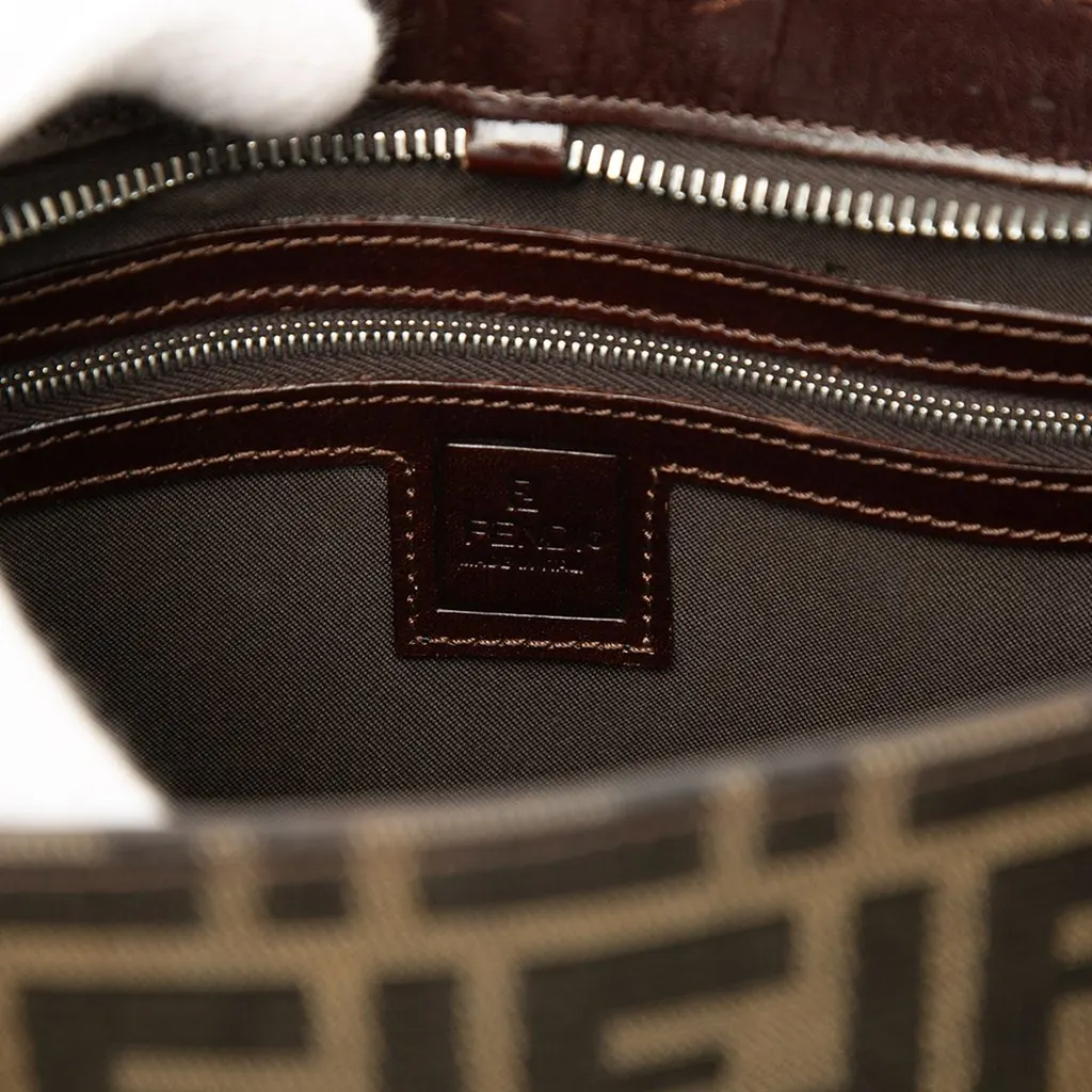 Fendi Zucca Canvas Handbag Brown Canvas Good - Box View