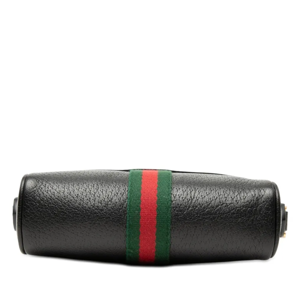 Gucci Mini Calfskin Web Ophidia Crossbody Black Leather Very good - Inside View