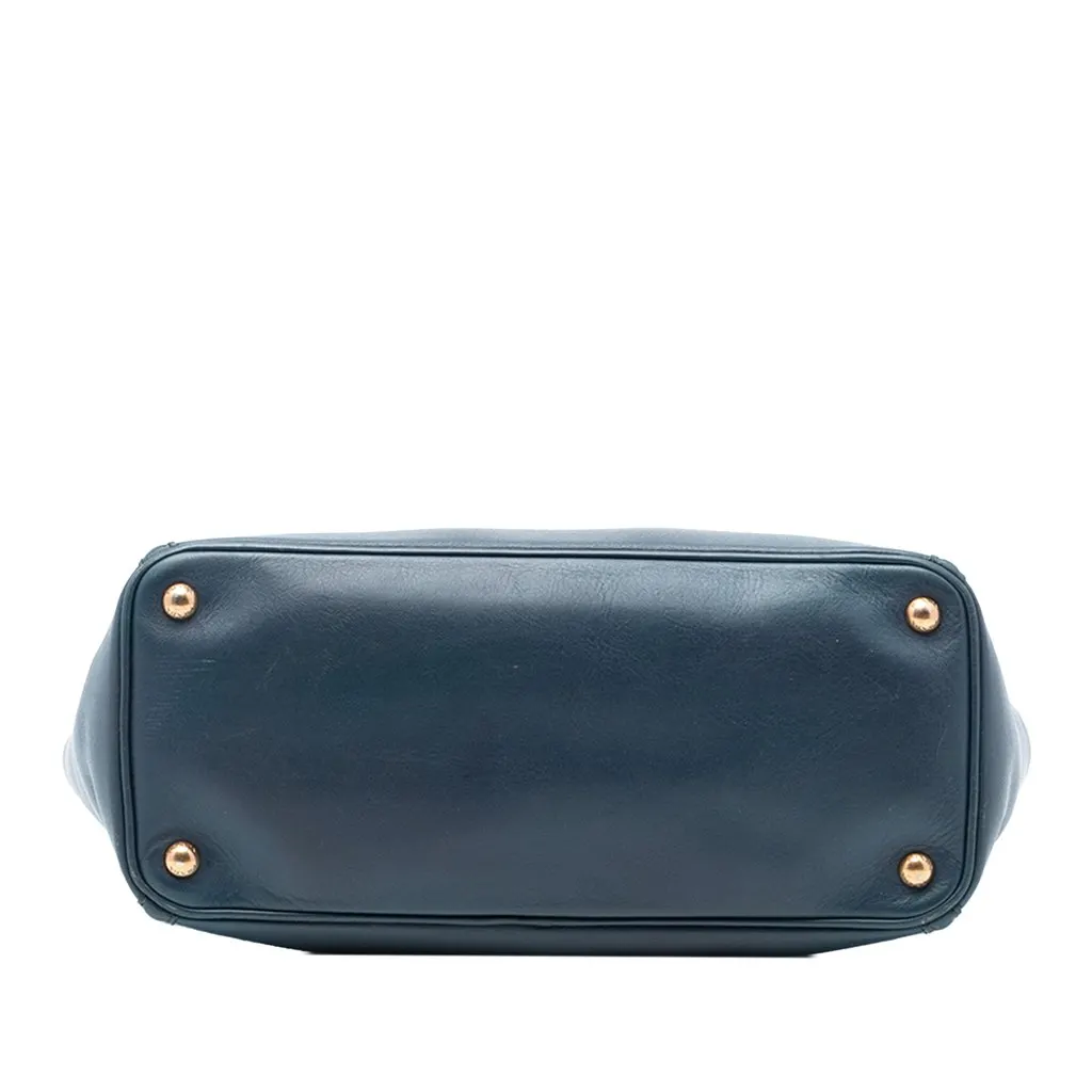 Prada Large Visone City Calf Double Handle Shopping Tote Blue Leather Very good - Inside View
