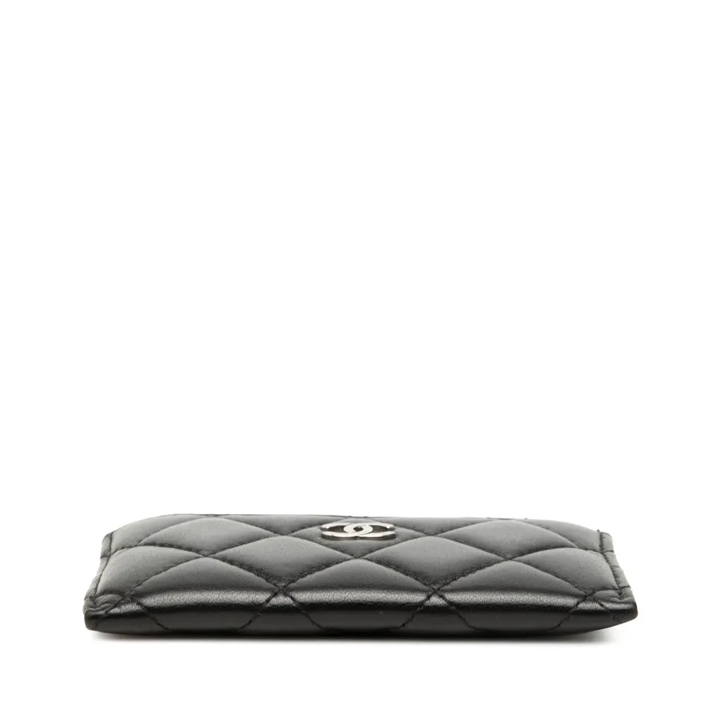 Chanel CC Quilted Lambskin Card Holder Black Leather Very good - Inside View