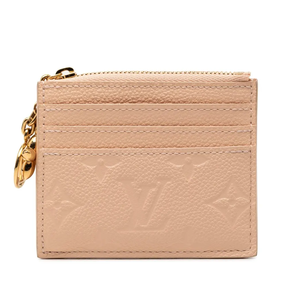 Louis Vuitton Monogram Empreinte Flora Card Holder Pink Leather Very good - Front View
