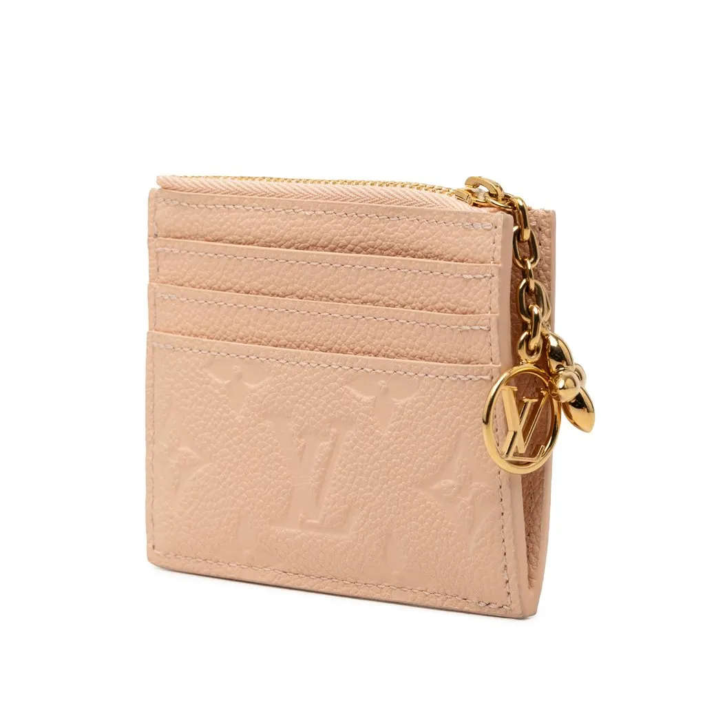 Louis Vuitton Monogram Empreinte Flora Card Holder Pink Leather Very good - Back View