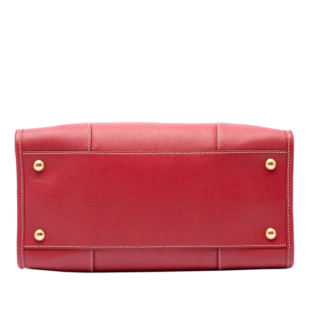 Prada Saffiano Lux Shopping Tote Red Leather Good - Inside View