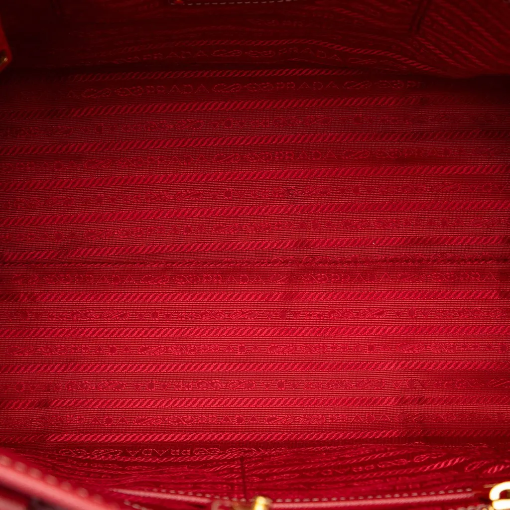 Prada Saffiano Lux Shopping Tote Red Leather Good - Model View