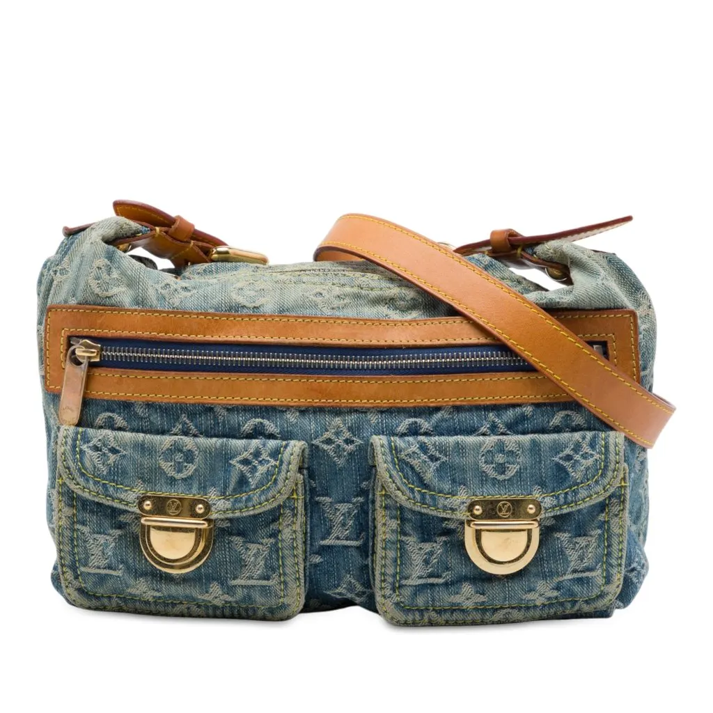 Louis Vuitton Monogram Denim Baggy PM Blue Very good - Front View