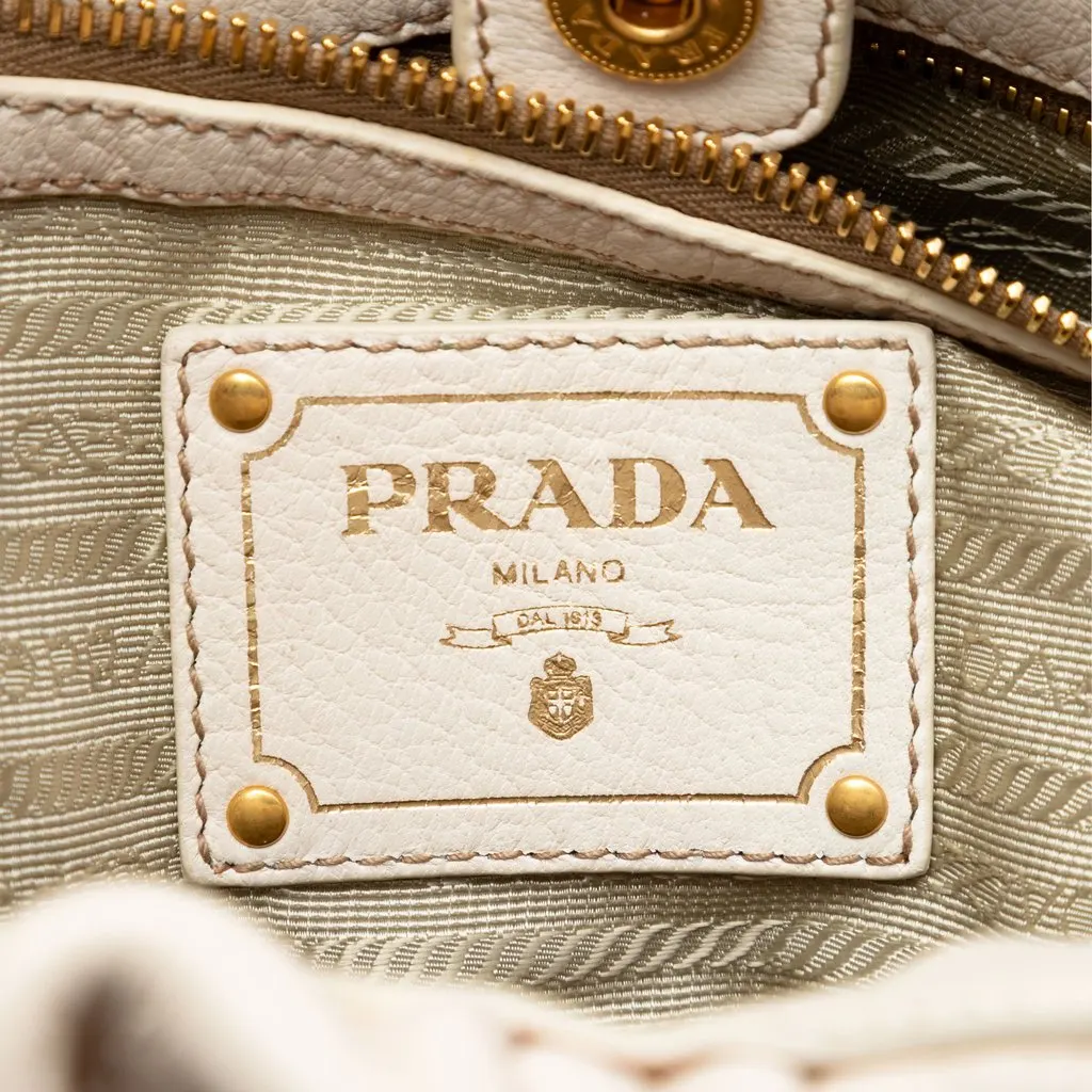 Prada Cervo Deerskin Antik Shoulder Bag White Leather Very good - Box View