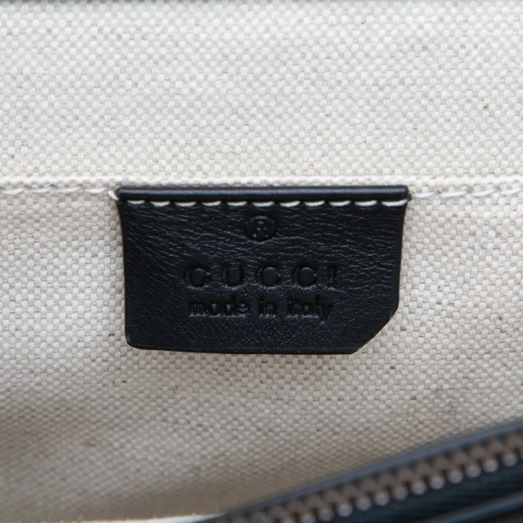 Gucci Medium Calfskin Bamboo Dionysus Web Satchel Black Leather Very good - Box View
