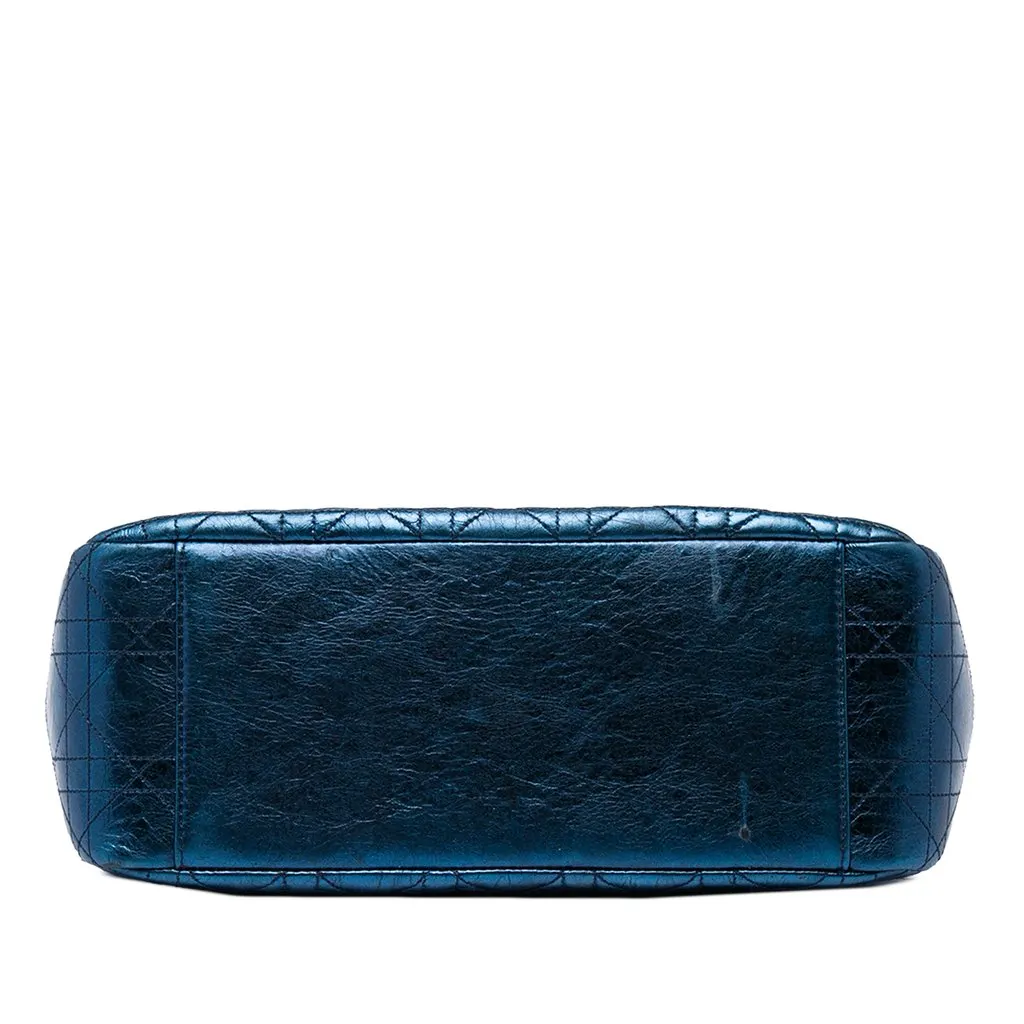 Dior Large Metallic Aged Calfskin Cannage Miss Dior Flap Blue Leather Very good - Inside View