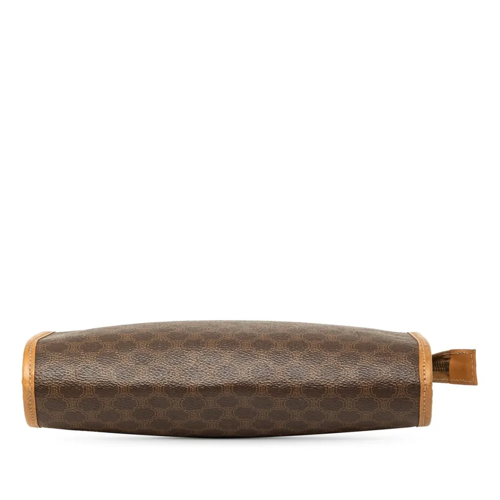 Celine Macadam Coated Canvas Clutch Brown Canvas Good - Inside View