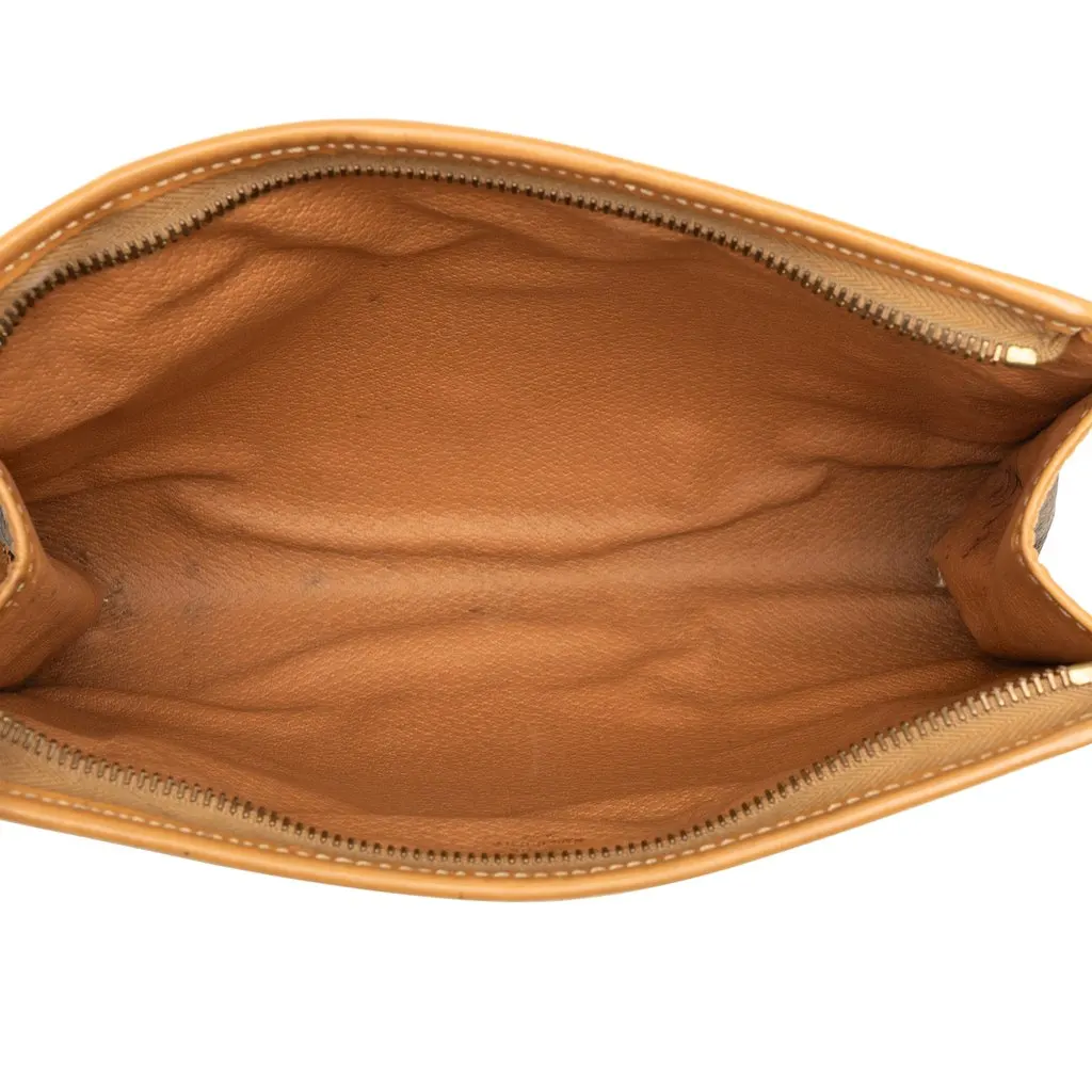 Celine Macadam Coated Canvas Clutch Brown Canvas Good - Model View