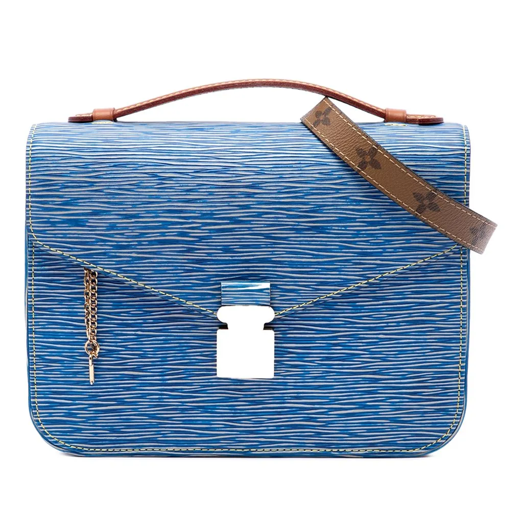 Louis Vuitton Epi Denim and Reverse Monogram Pochette Metis Blue Leather Very good - Front View