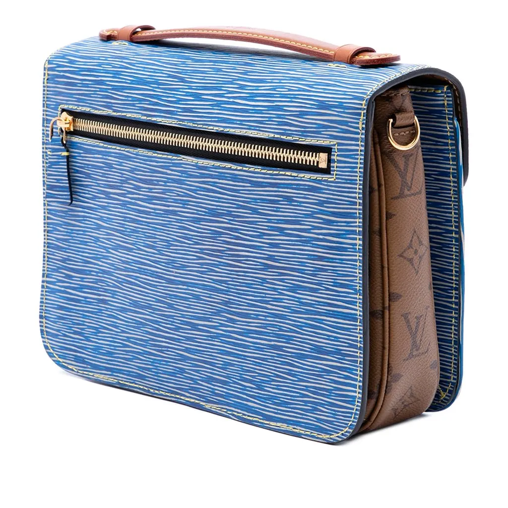 Louis Vuitton Epi Denim and Reverse Monogram Pochette Metis Blue Leather Very good - Back View