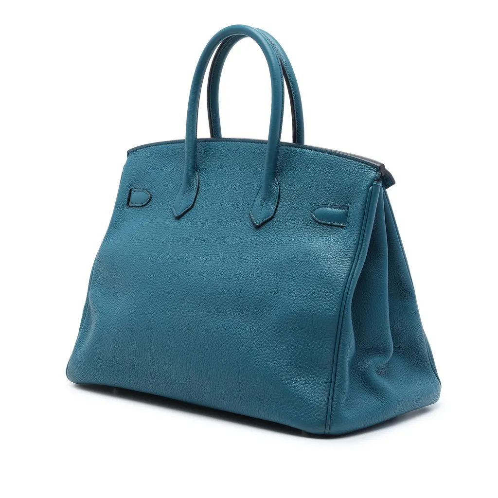 Hermès Togo Birkin Retourne 35 Blue Leather Very good - Back View
