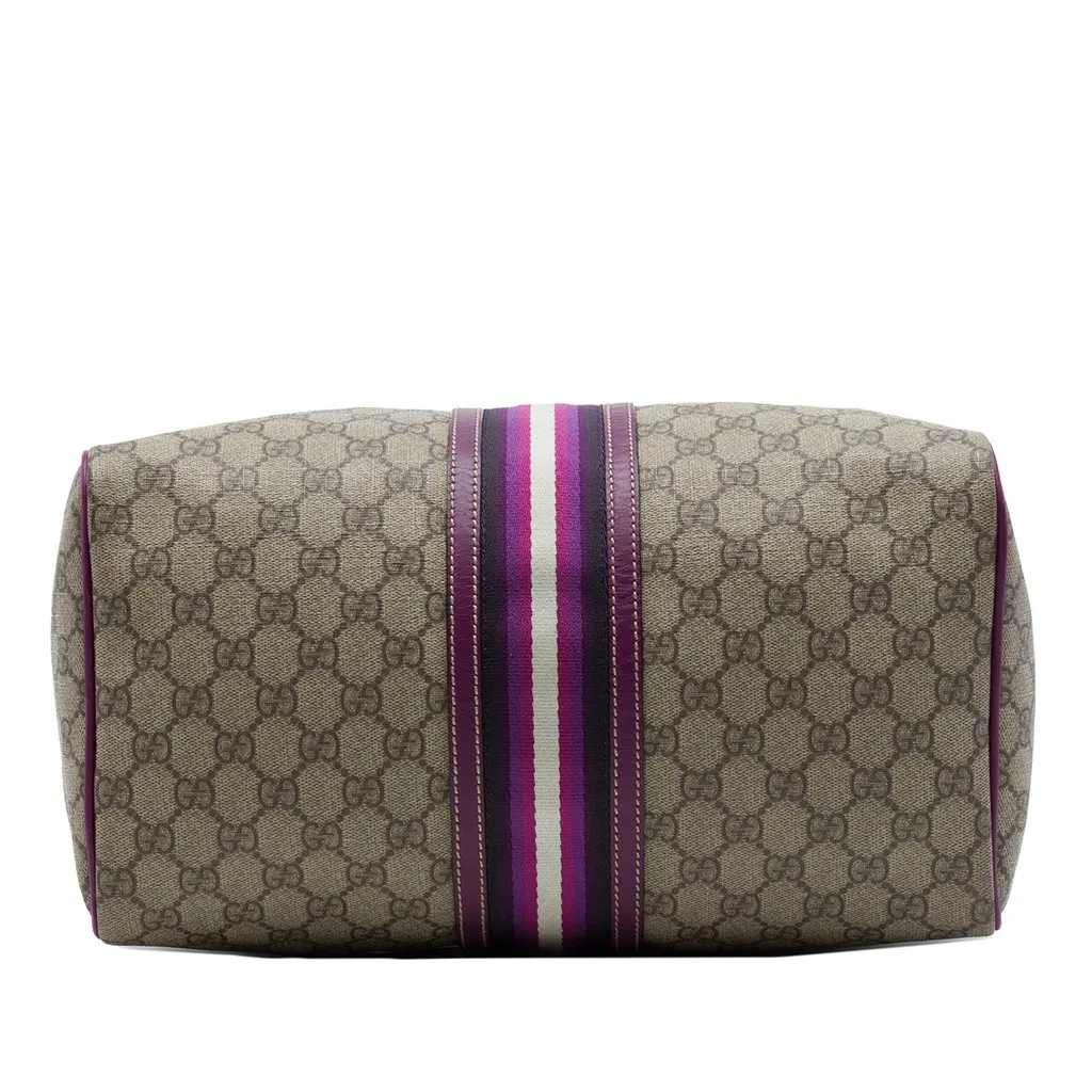 Gucci Medium GG Supreme Joy Web Boston Bag Beige Canvas Very good - Inside View