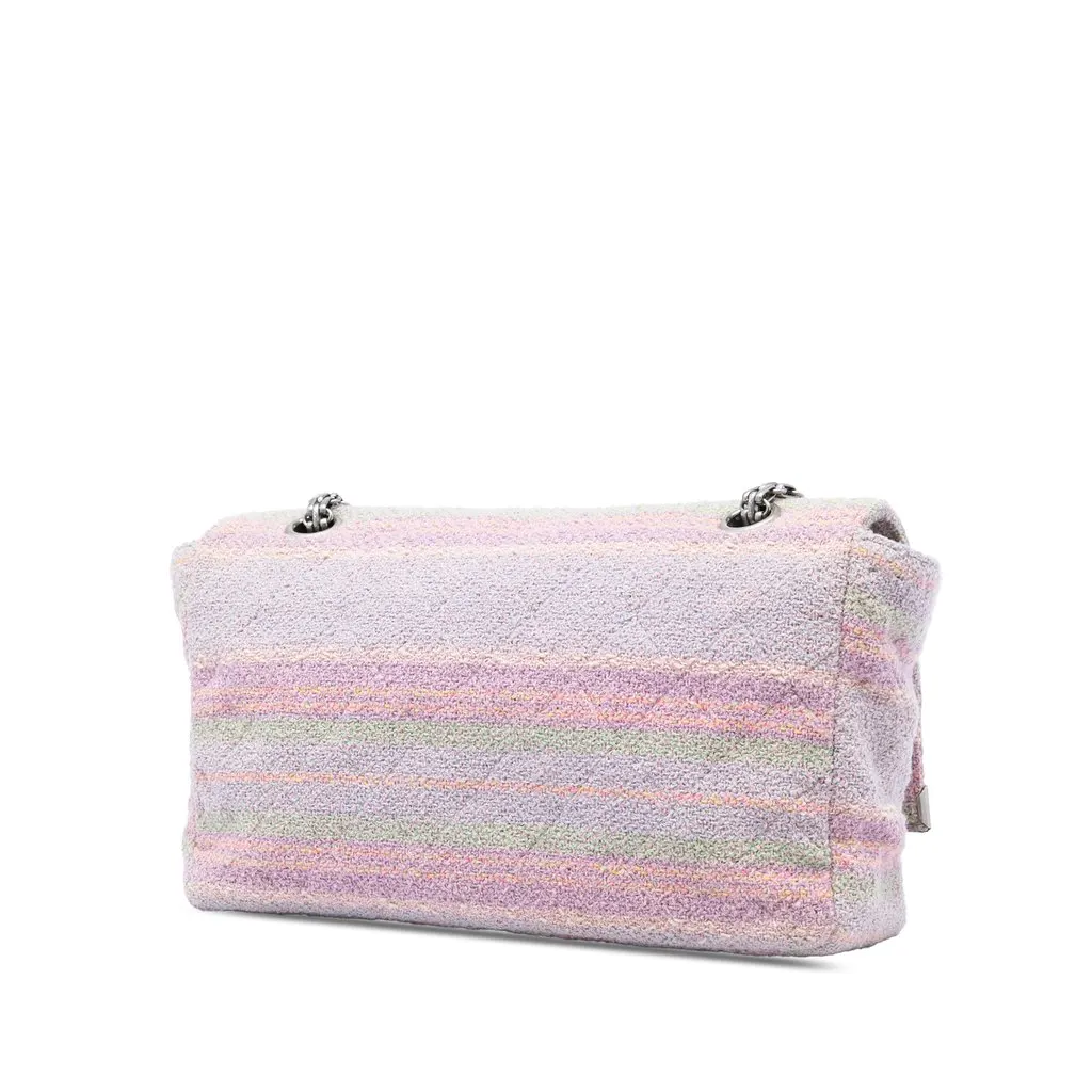 Chanel Quilted Tweed Reissue 2.55 Single Flap 225 Pink Very good - Back View