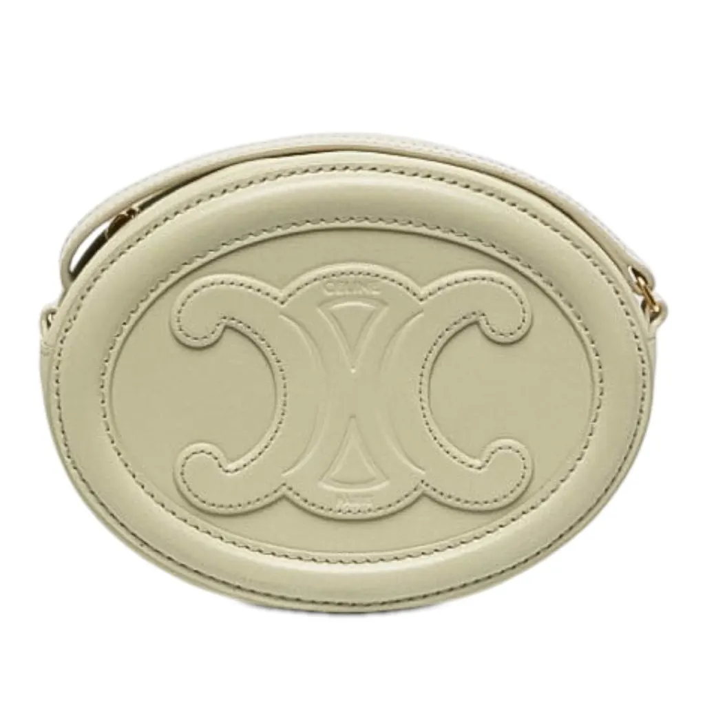 Celine Small Calfskin Cuir Triomphe Oval Crossbody Brown Leather Very good - Front View