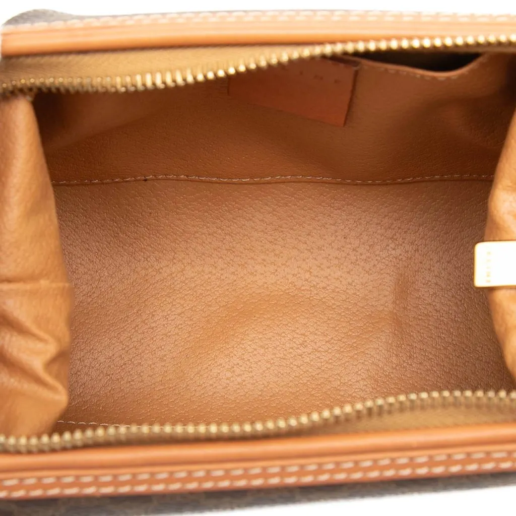 Celine Macadam Coated Canvas Pouch Brown Good - Model View