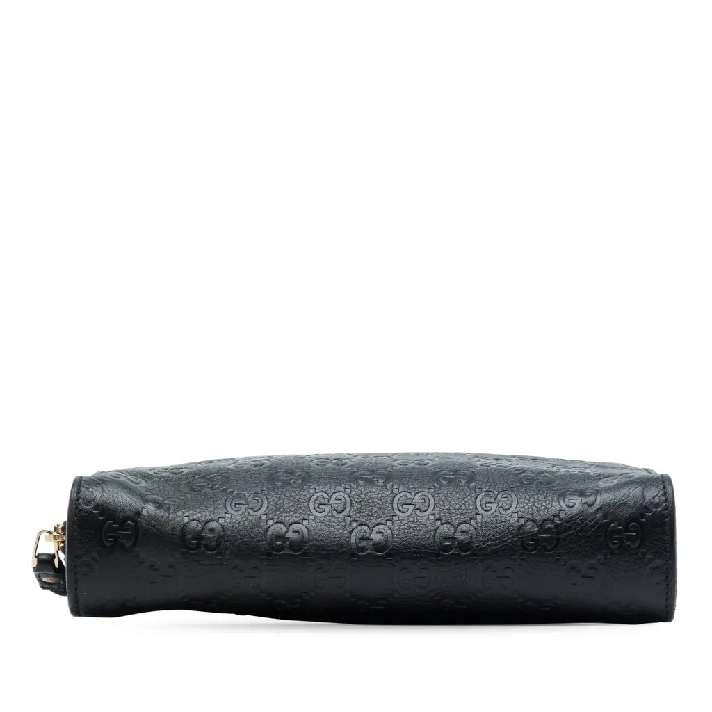 Gucci Guccissima Clutch Black Leather Very good - Inside View