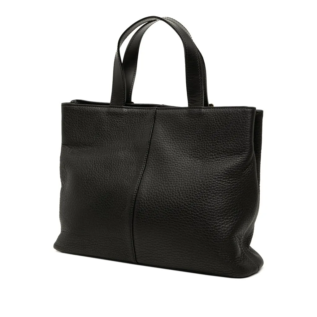 Burberry Leather Tote Black Leather Good - Back View