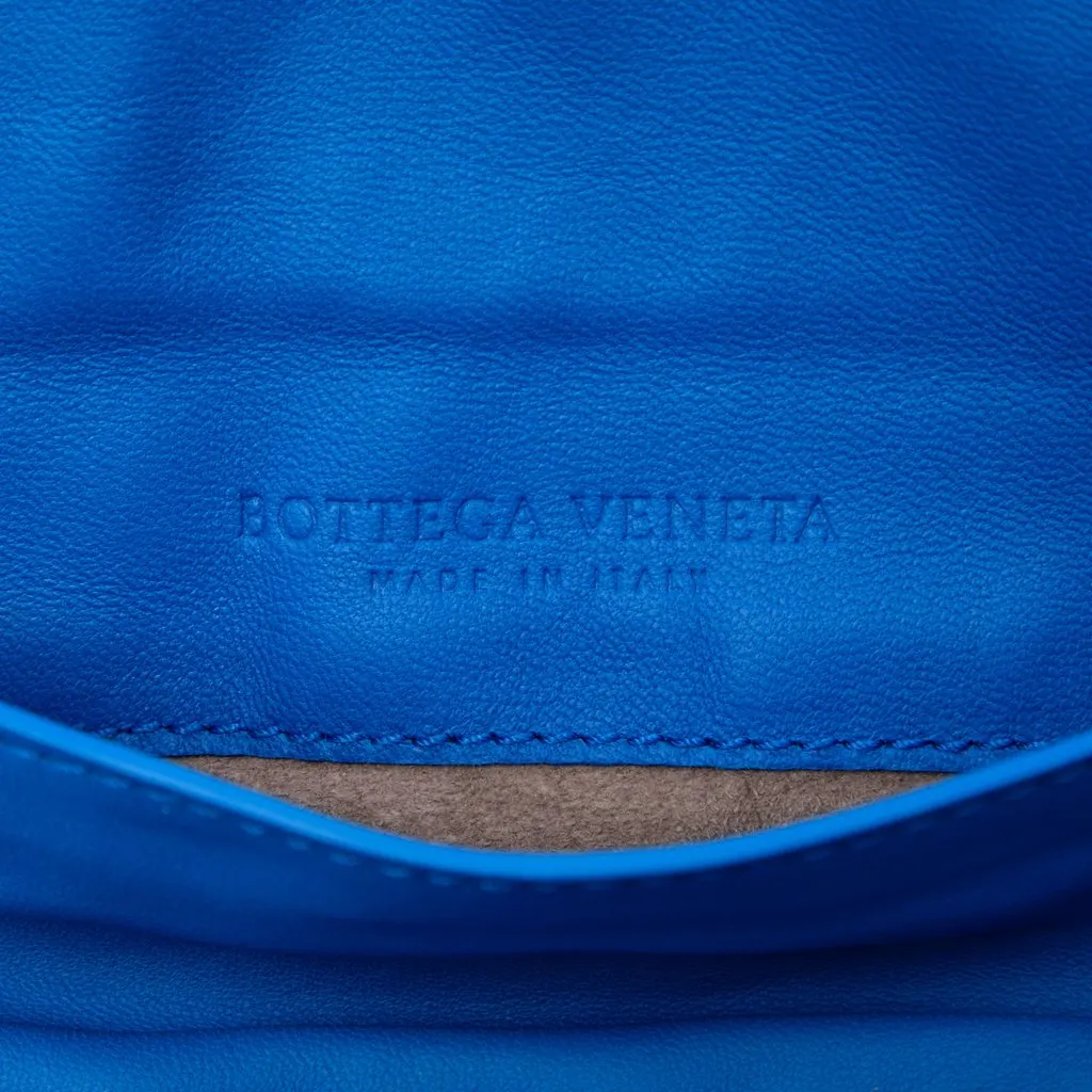 Bottega Veneta Mini Nappa Intrecciato Expandable Chain Flap Crossbody Blue Leather Good - Box View