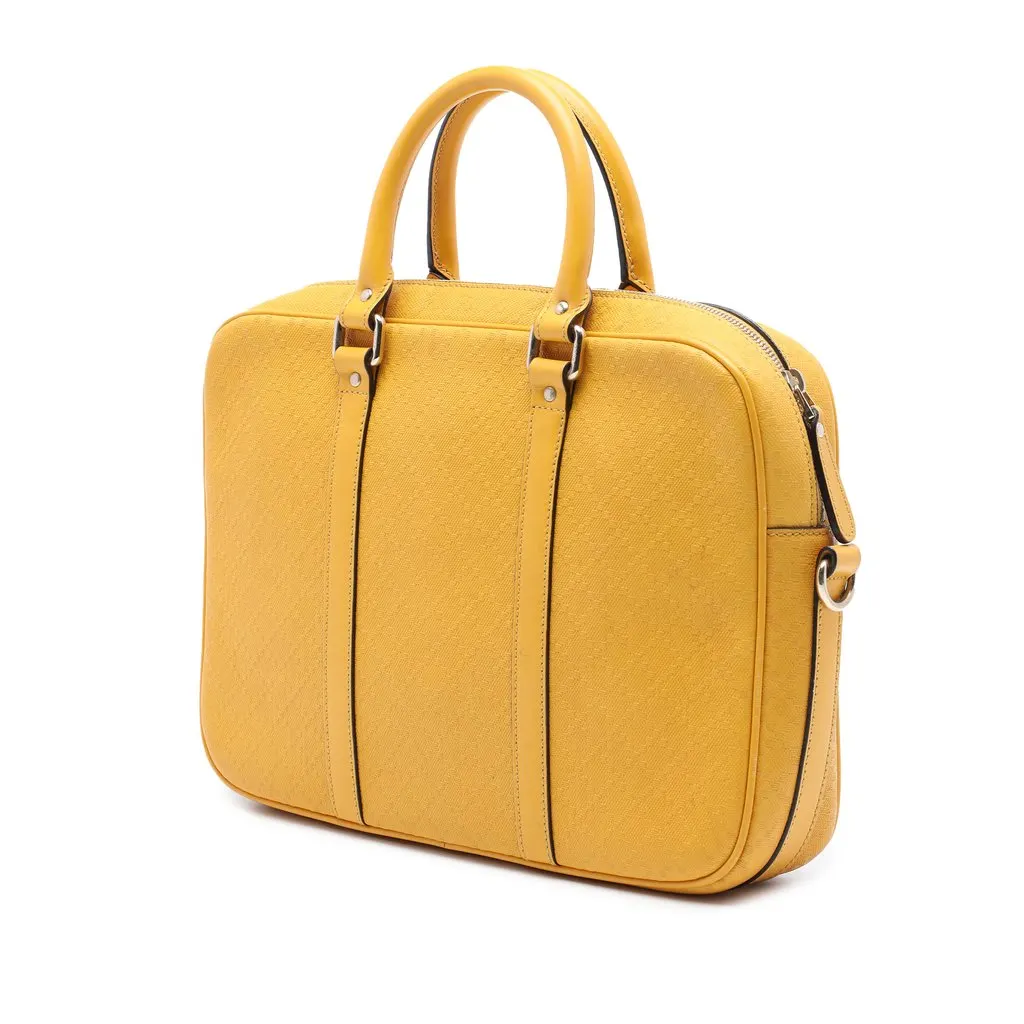 Gucci Medium Diamante Calfskin Bright Business Bag Yellow Leather Very good - Back View