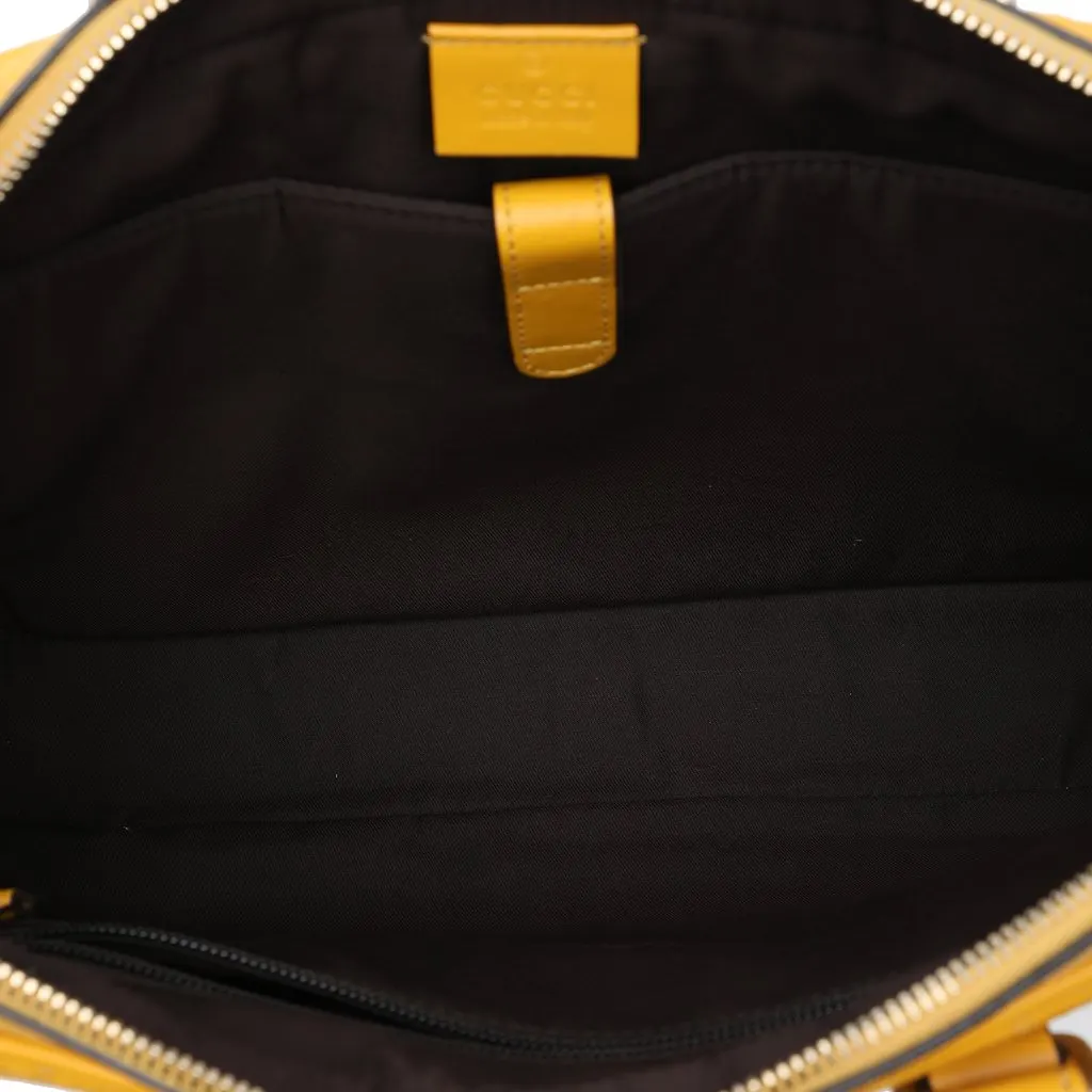Gucci Medium Diamante Calfskin Bright Business Bag Yellow Leather Very good - Model View