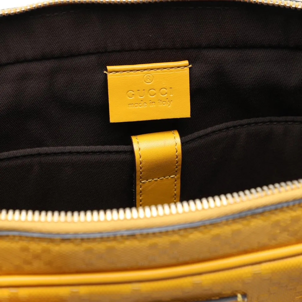 Gucci Medium Diamante Calfskin Bright Business Bag Yellow Leather Very good - Box View