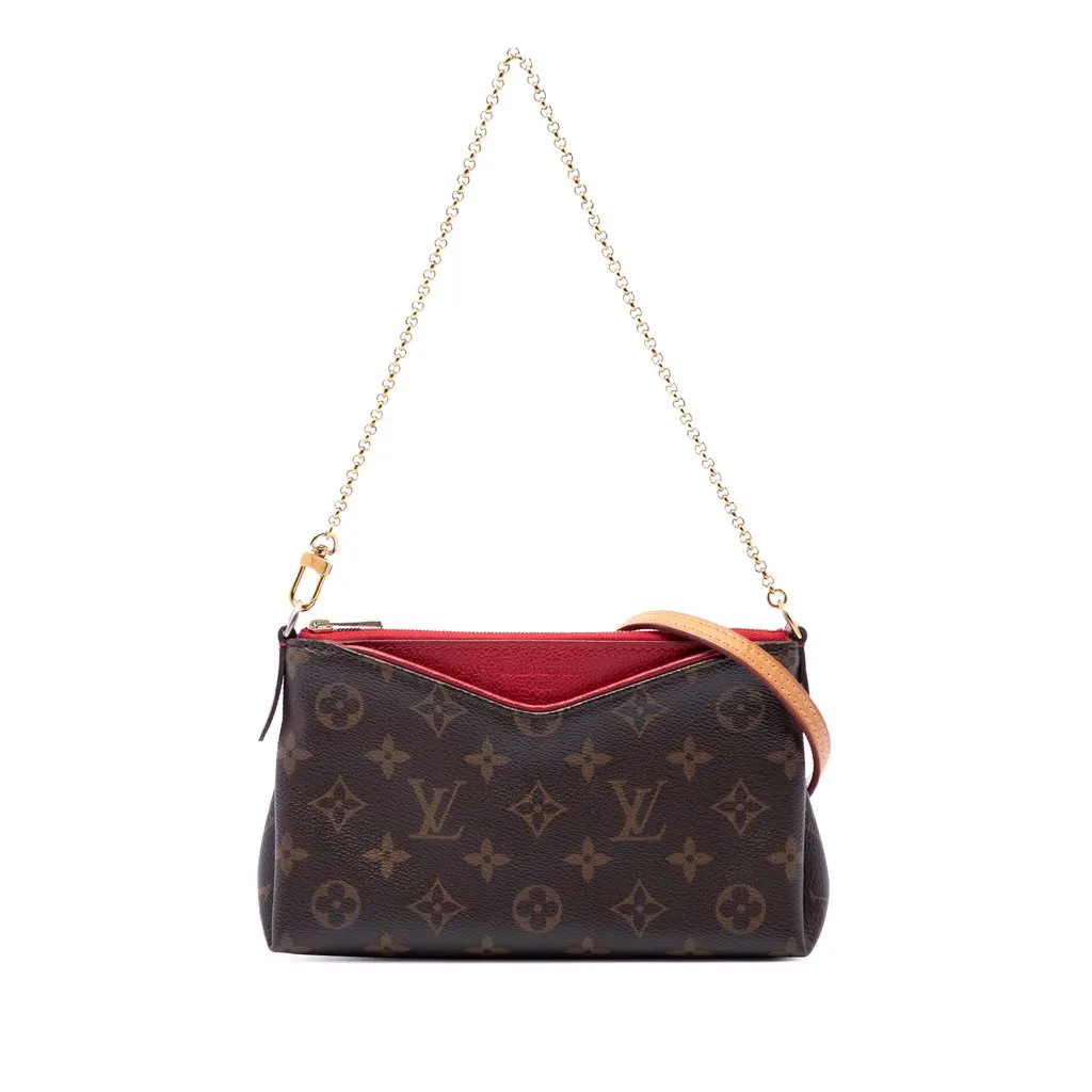 Louis Vuitton Monogram Pallas Clutch Brown Very good - Front View