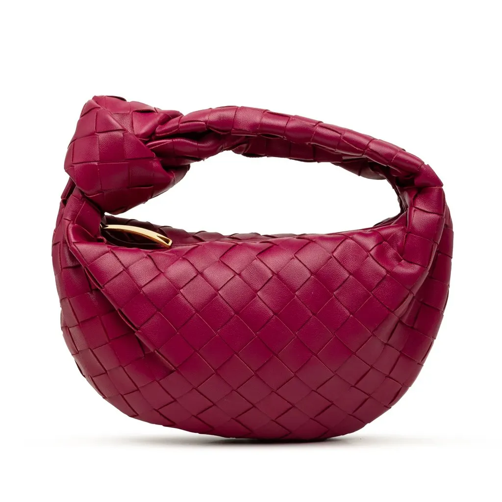 Bottega Veneta Mini Nappa Intrecciato Jodie Pink Leather Very good - Front View