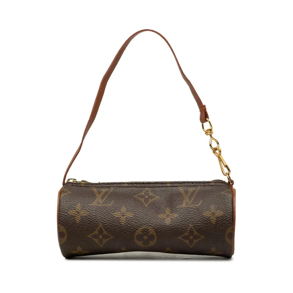 Louis Vuitton Monogram Papillon Pochette Brown Canvas Good - Front View
