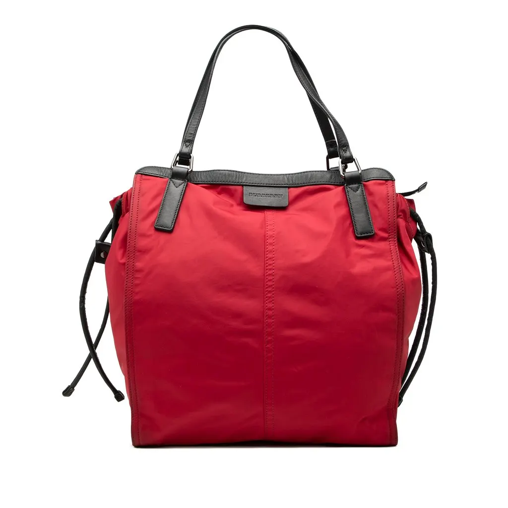 Burberry Nylon Buckleigh Tote Red Polyamide Very good - Front View