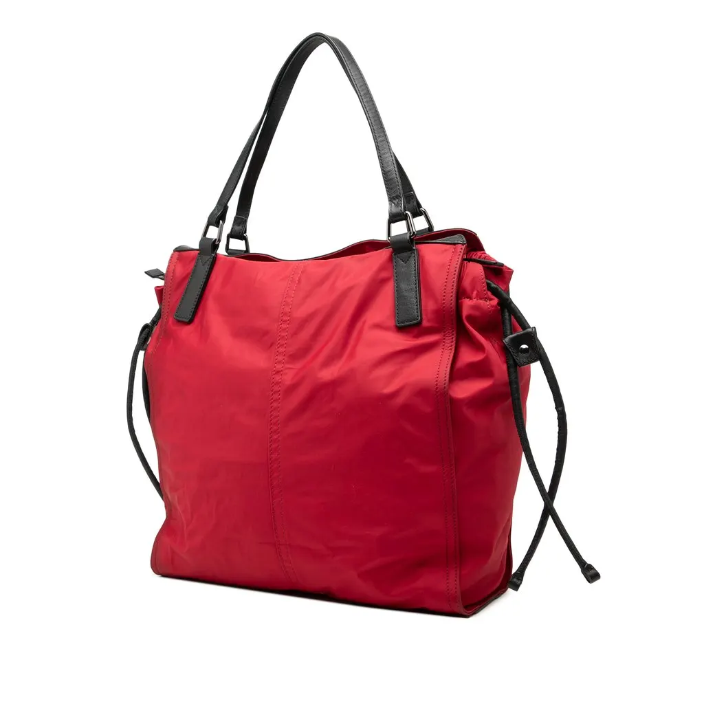 Burberry Nylon Buckleigh Tote Red Polyamide Very good - Back View