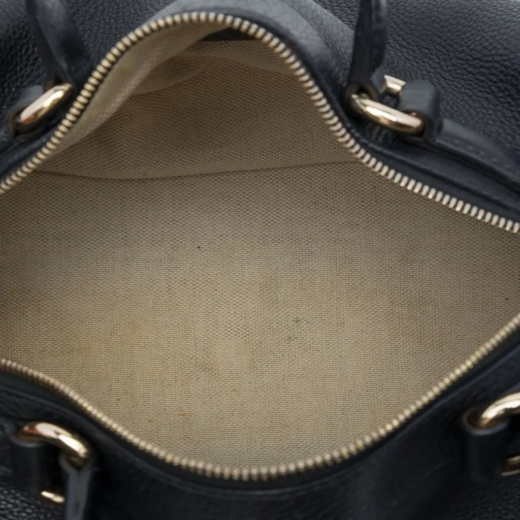 Gucci Medium Pebbled Calfskin Soho Boston Bag Black Leather Good - Model View