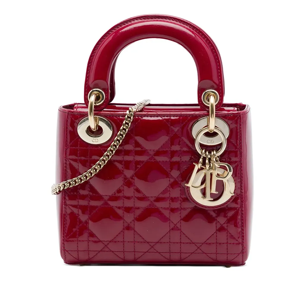 Dior Mini Patent Cannage Lady Dior