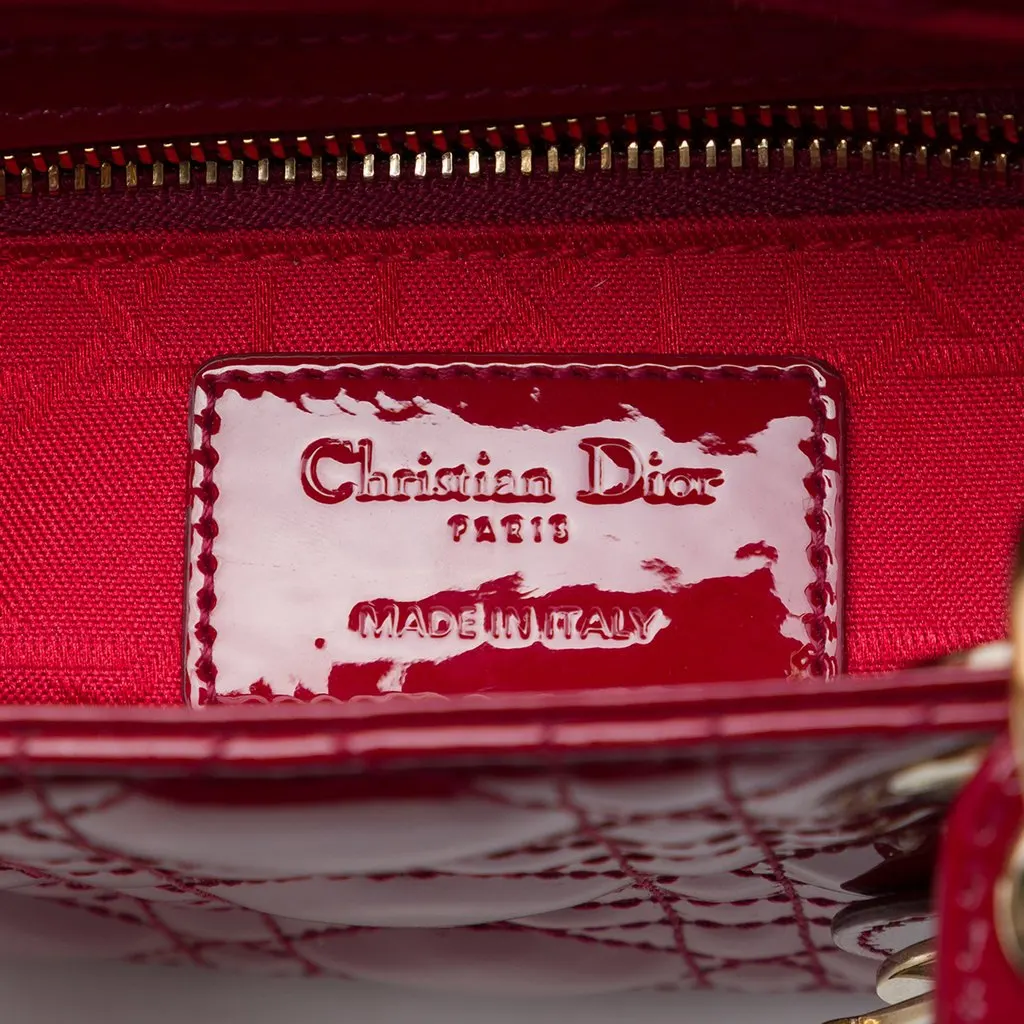 Dior Mini Patent Cannage Lady Dior Red Leather Very good - Box View