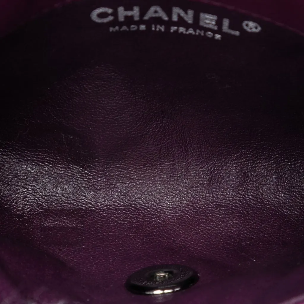 Chanel Mini Lambskin Mineral Nights Flap Purple Leather Very good - Model View
