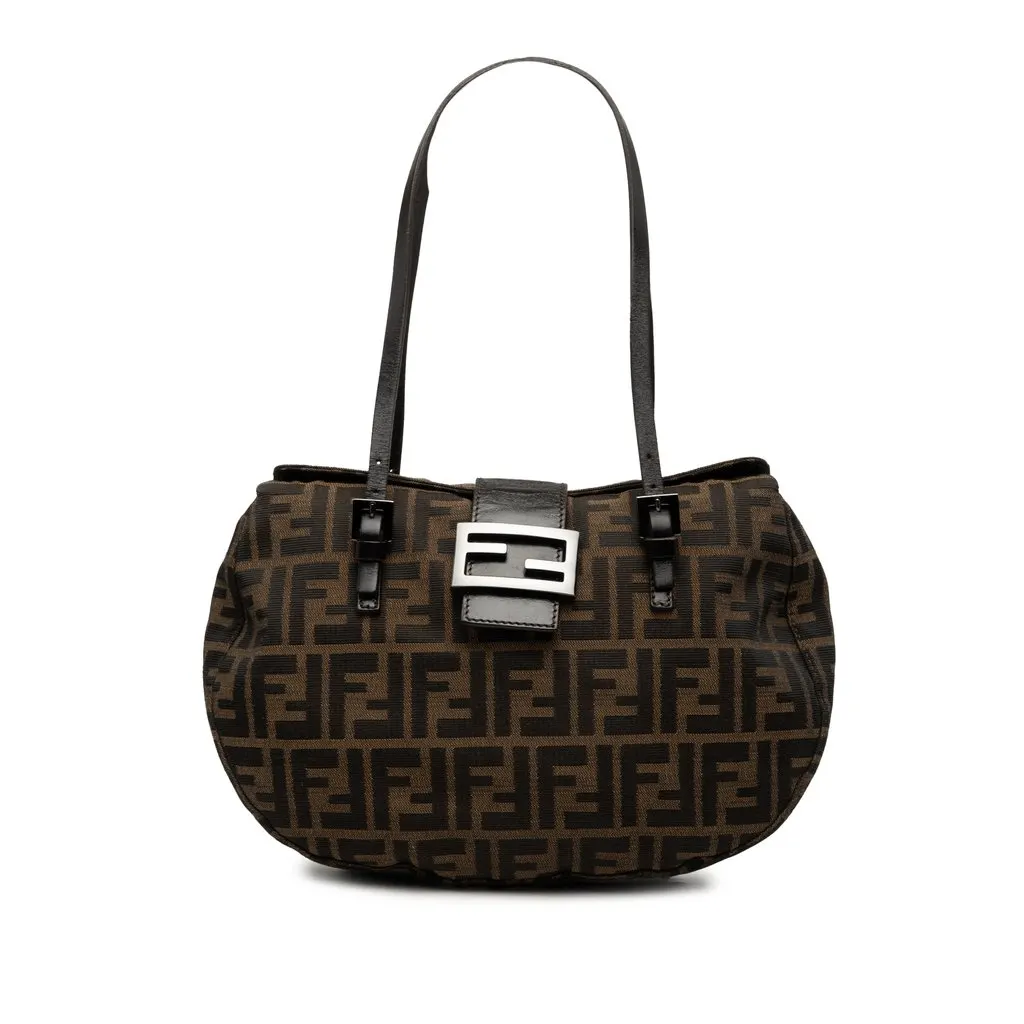 Fendi Zucca Canvas Shoulder Bag Brown Canvas Very good - Front View