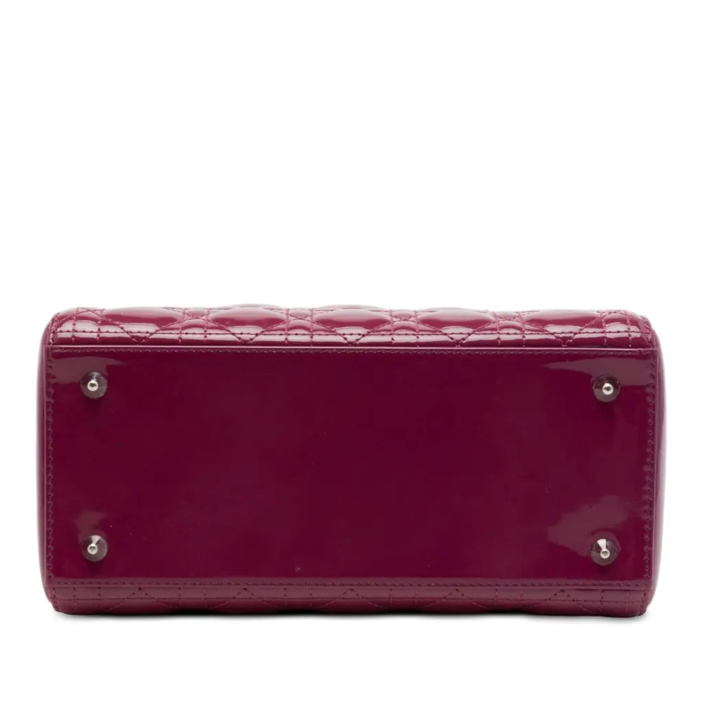 Dior Medium Patent Cannage Lady Dior Pink Leather Very good - Inside View