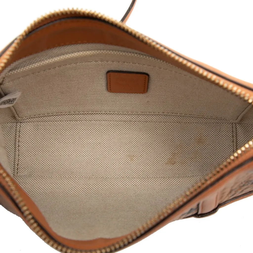 MCM Mini Visetos Coated Canvas Delmy Chain Satchel Brown Very good - Model View
