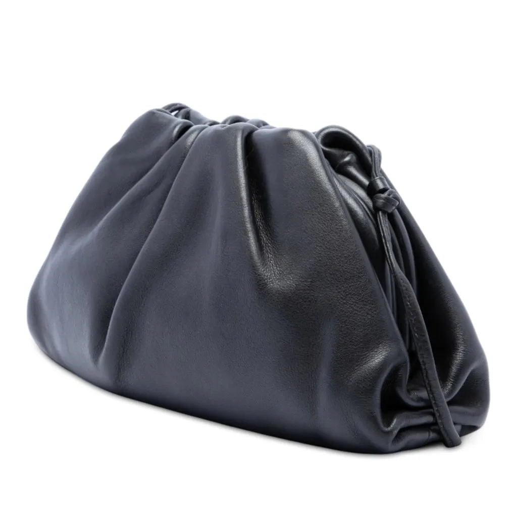 Bottega Veneta Lambskin The Mini Pouch Crossbody Black Leather Very good - Back View